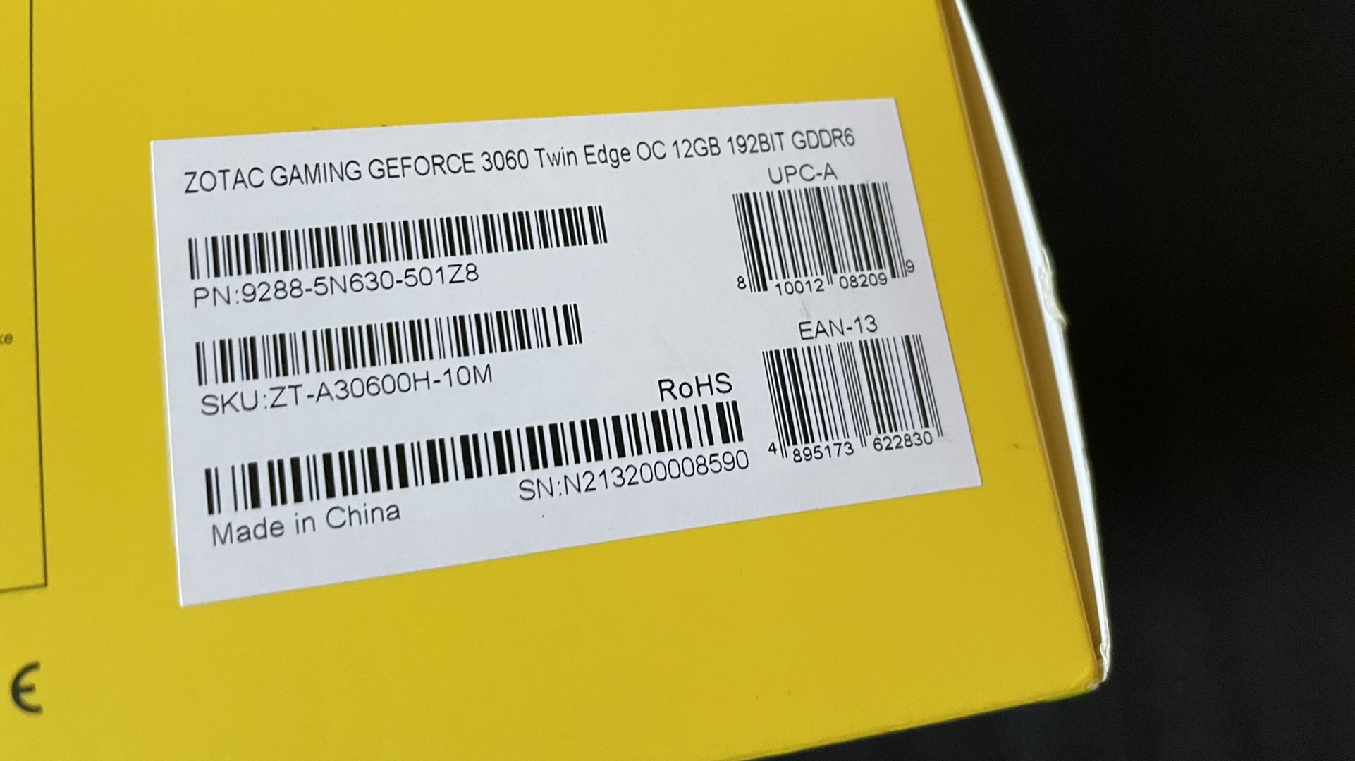 ZOTAC Gaming GeForce RTX 3060 Twin Edge OC 12GB Graphics Card ZT-A30600H-10M (BRAND NEW, FACTORY SEALED)