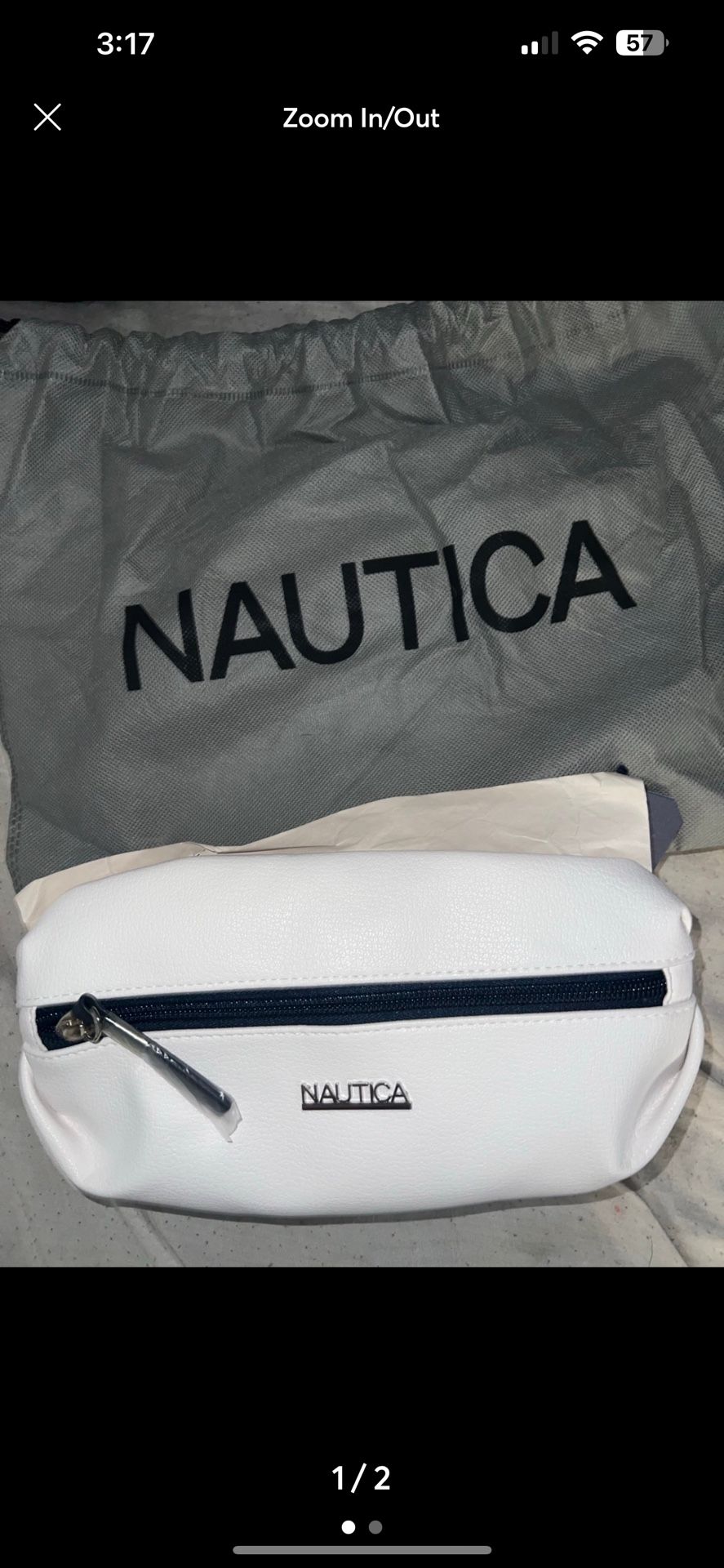Nautica Waist Pouch / Belt Bag / Fanny Pack White