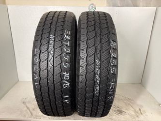 2 tires 255 70 18 Bridgestone dueler at rhs high tread