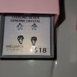 Brand New Misc Sterling Silver Girls Earrings 