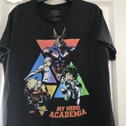 Black My Hero Academia Cotton T-Shirt Large