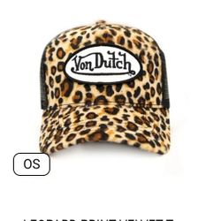 VON DUTCH LEOPARD PRINT VELVET TRUCKER HAT