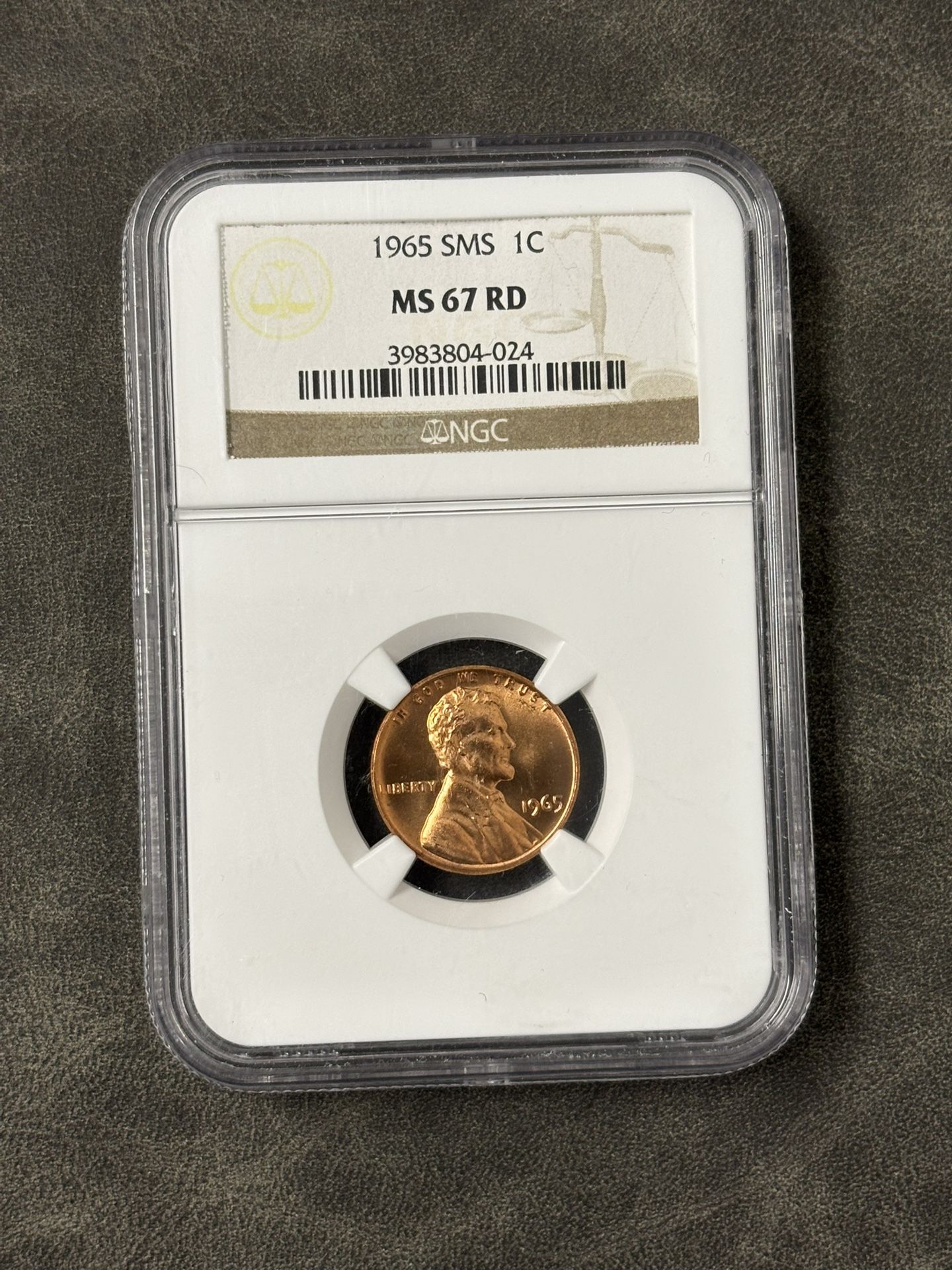 1965 SMS Lincoln Cents, NGC MS-67 RD -- STELLAR COIN! — SHIPPING AVAILABLE!!