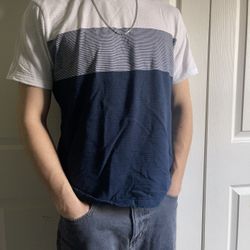 navy + white striped t-shirt