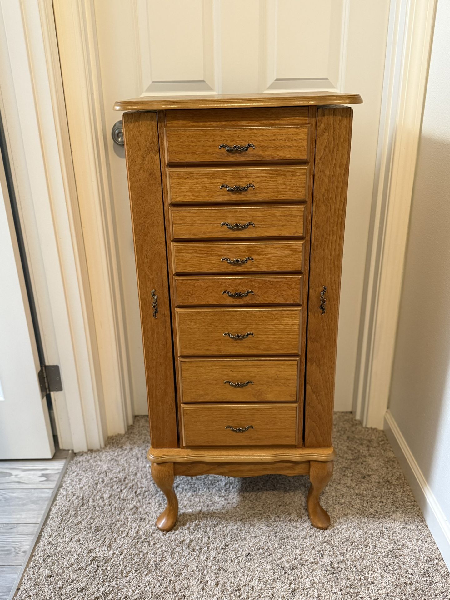 Beautiful Vintage Powell Brand Jewelry Armoire with Mirror