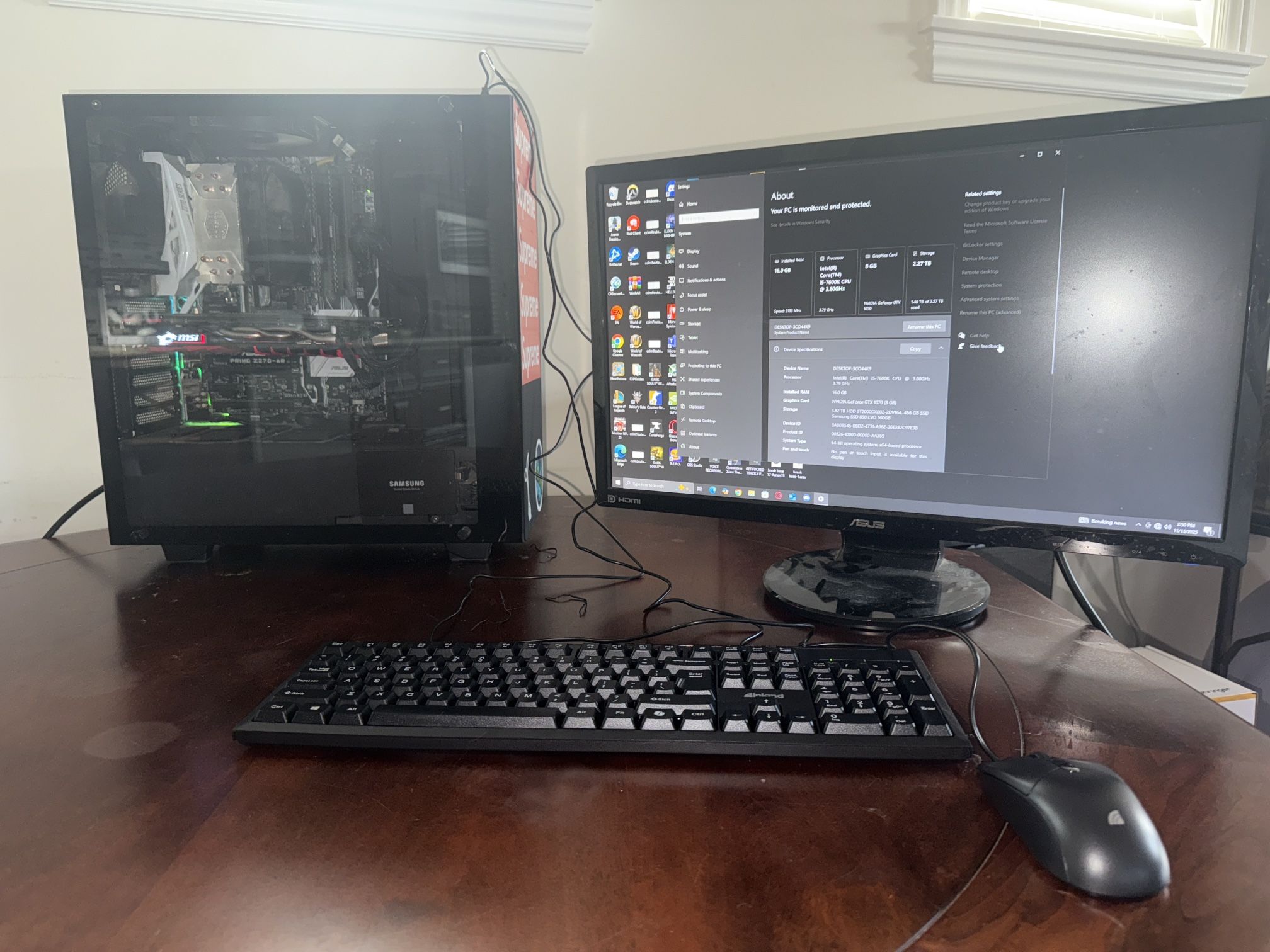 Gaming PC + Monitor + Keyboard And Mouse – Full Setup – $500 (Game Ready)