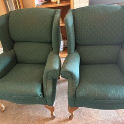 Two (2). BROYHILL  Green Chairs