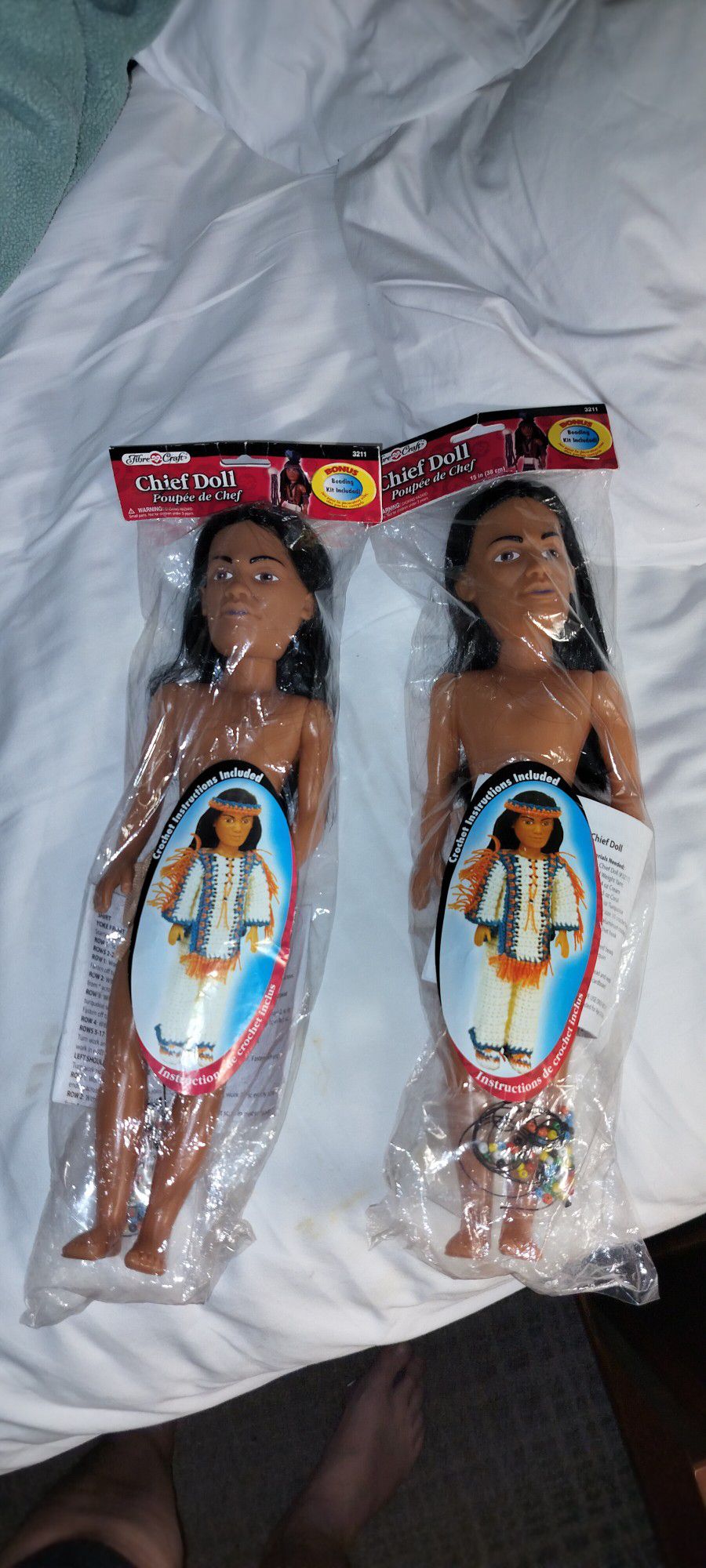 Fibercraft Doll Kit C H I E F Doll Native American Indian Two Of Them New $8 Each