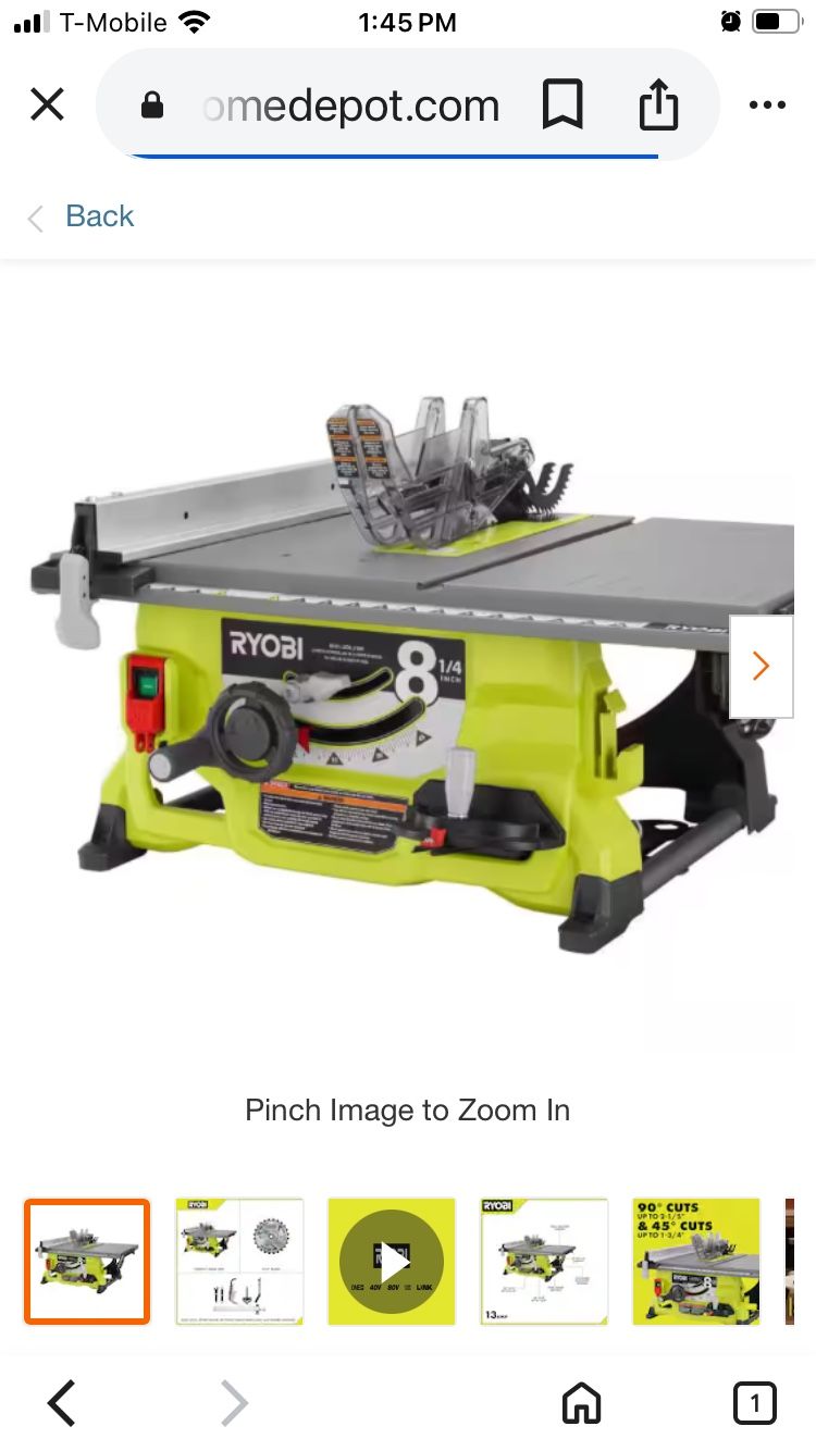 Ryobi Table Saw With Stand