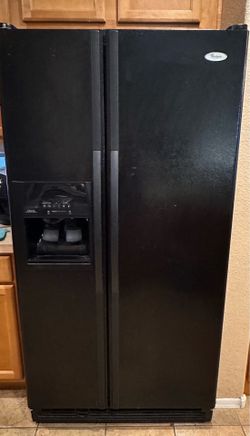 Whirlpool side by side fridge, black