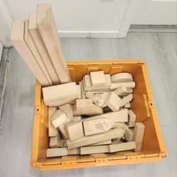 Large Lot Wooden Preschool Building Blocks Natural Wood Classroom Play Blocks Set