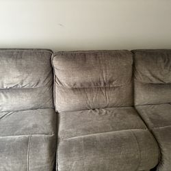 🛋️ 3-Seater Gray Reclining Sofa