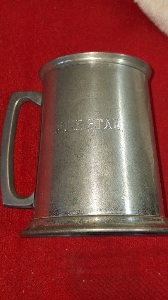 VTG Sheffield English Pewter Tankard Engraved Lone Star on one side and Dave on the other. G5B043