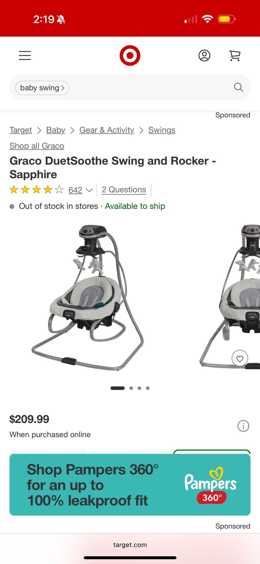 Graco Duetsoothe Swing