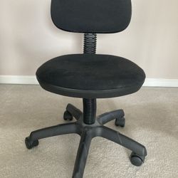 Rolling Desk Chair - Small, Back Seat Height 27 1/2”, Seat Height 16” - Color Black 
