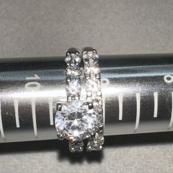 Cz And Silver Wedding Set Size9