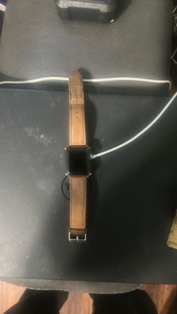 Apple Watch with Brown Leather Band