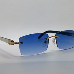 Cartier Glasses Buffs Horns Blue White