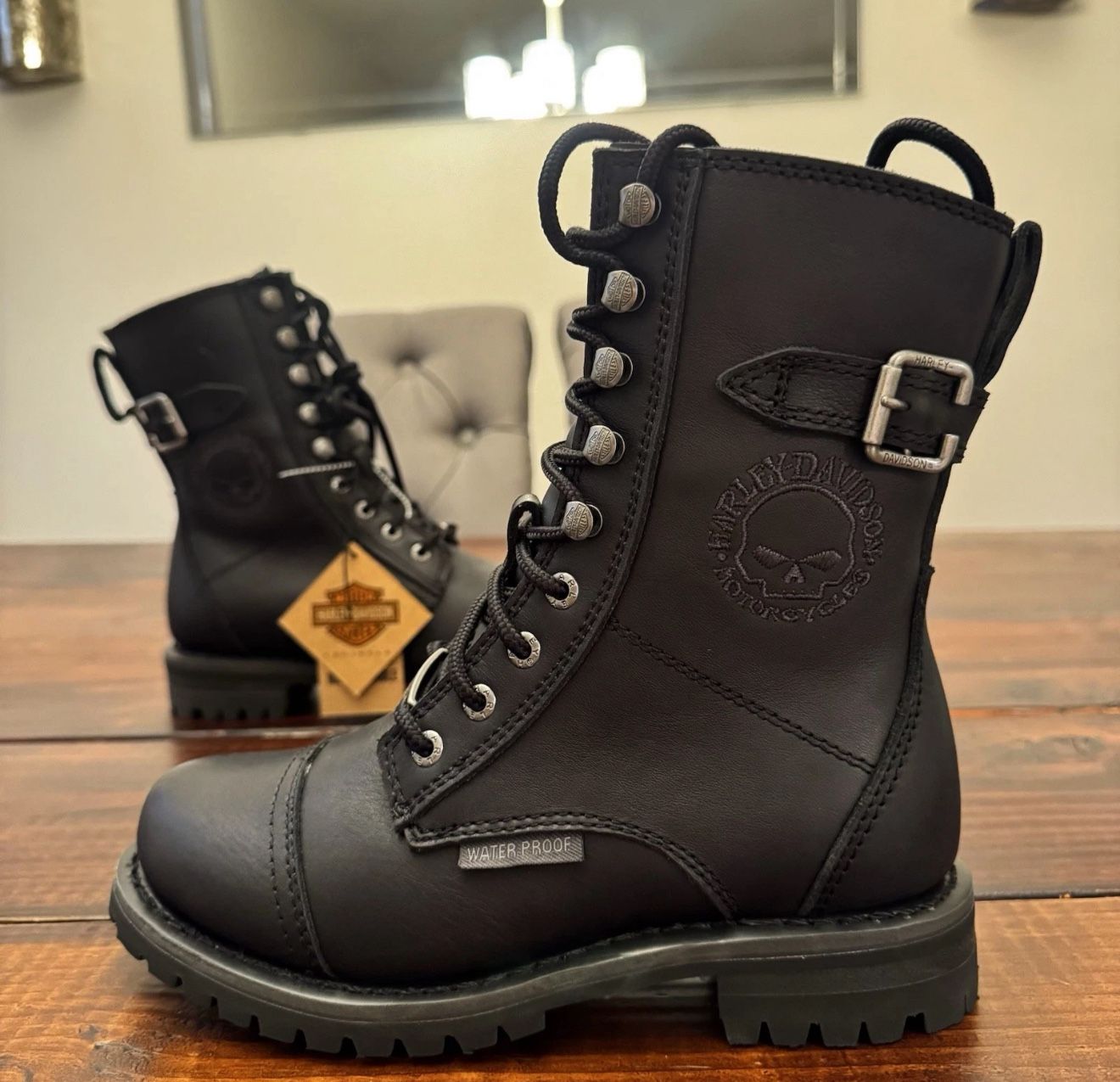 Harley Davidson Women's Leather Waterproof Balsa Skull Riding