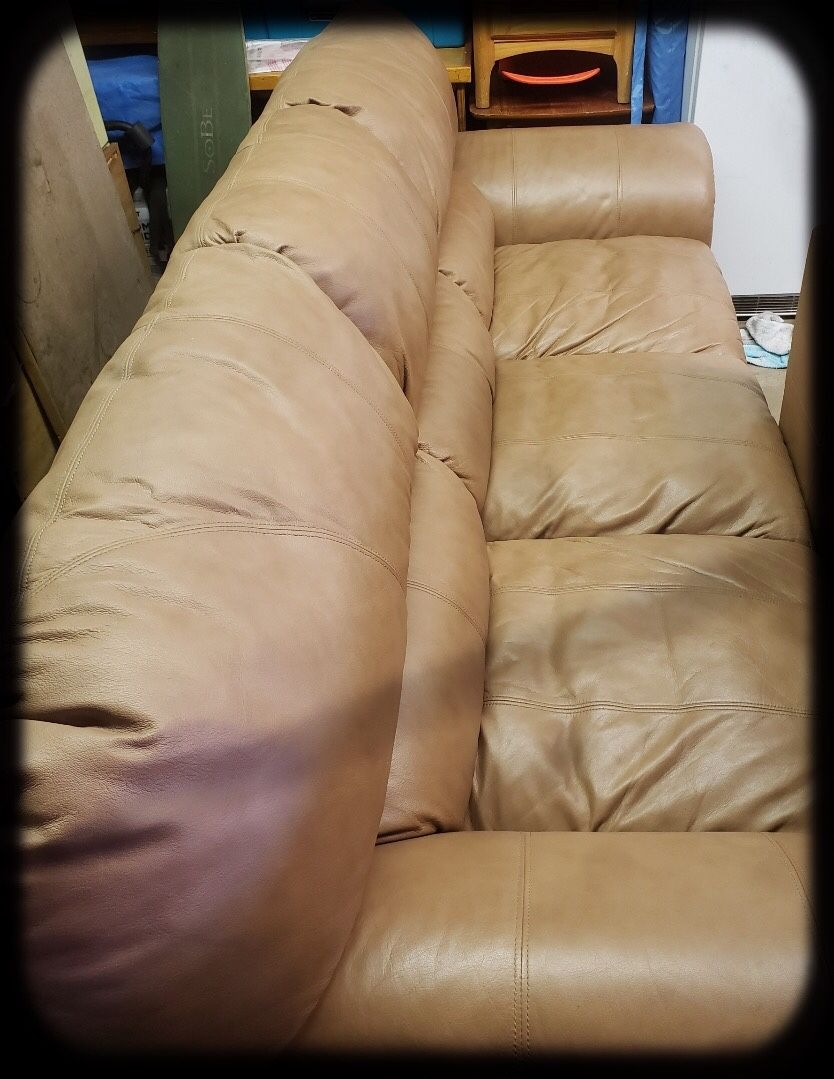 Leather sofa and love seat