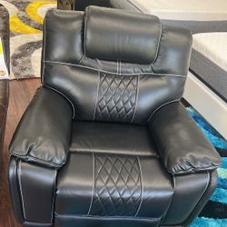 Santiago Black Reclining  Chair!$299!*SAME DAY DELIVERY*NO CREDIT NEEDED*