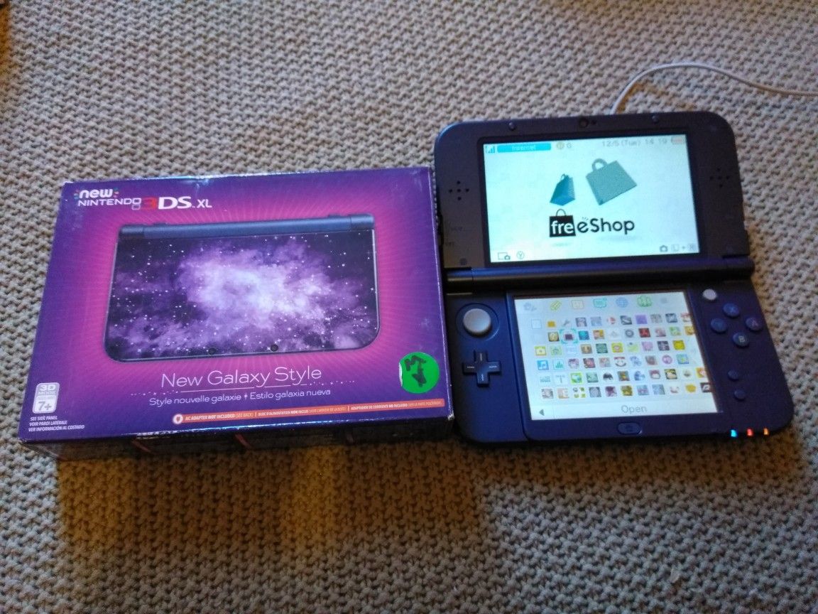 Galaxy purple Nintendo new 3ds xl with 130 3ds games , ds , 2ds