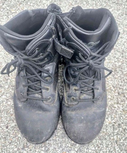 Mens InterceptorTactical Boots - Leather Uppers, Rubber Sole, Size 12, Sell