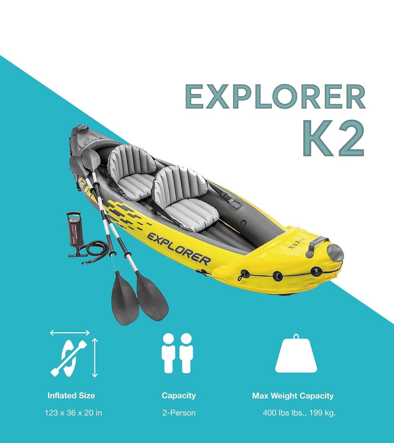 Intex Explore K2 Inflatable Kayak 2 Person
