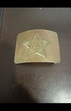 Vintage Russian USSR Soviet Military Army Brass Star Belt Buckle RKKA Red
