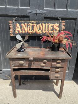 Antique Watchmakers Cabinet Bench