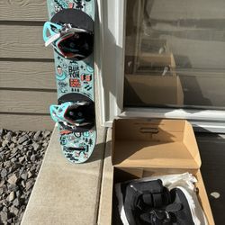 Kids Burton Snowboard And Kids Boots