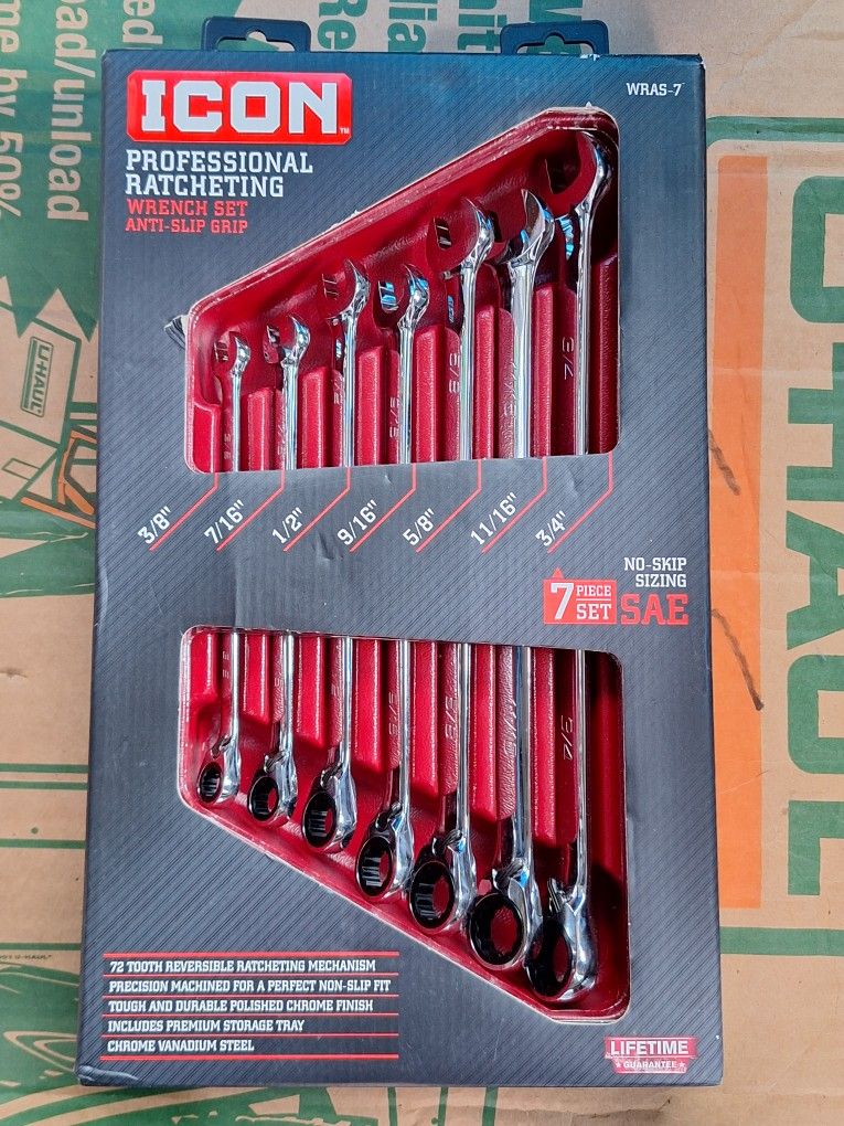 Icon Ratcheting Wrench Set SAE