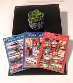 Set Of 3 Hawaii Vintage Florals And Travel Posters Sticker Sets