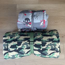 Bundled kids Sleeping Bag With Pillow Attached. As Is. 