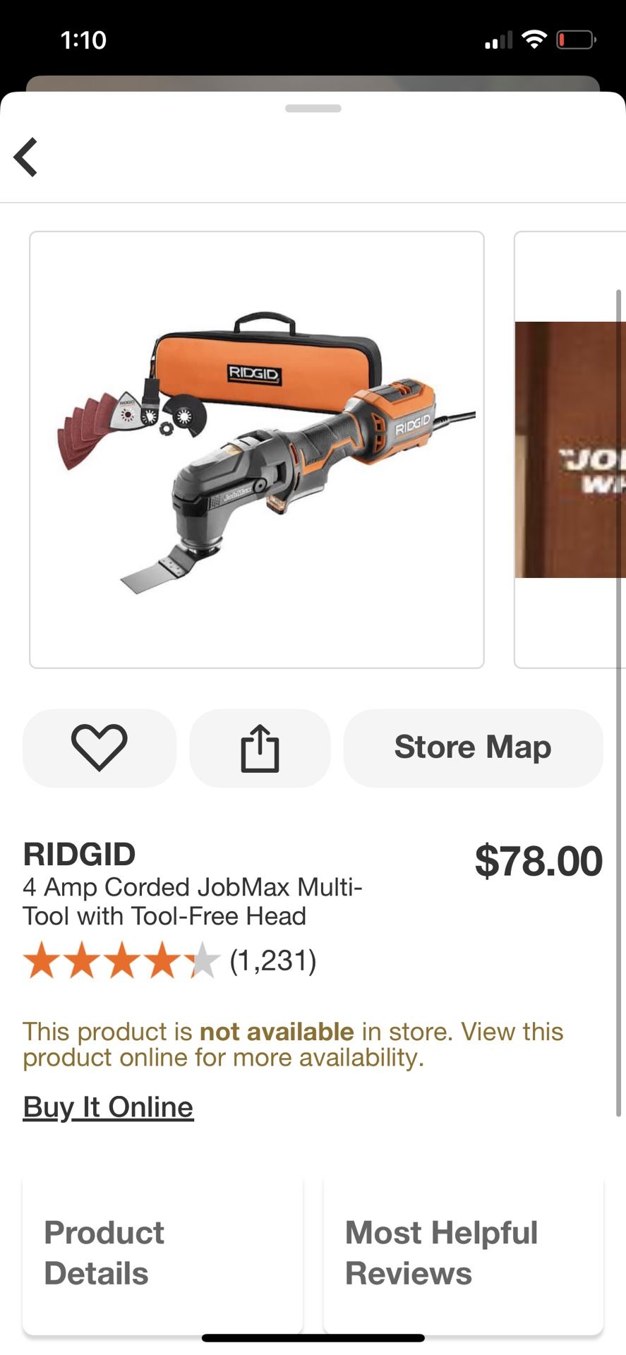 Rigid 4 Amp Corded Job Max Multi Tool