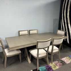 7PC Gray Dining Table Set