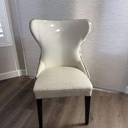 White Upholstered Hi-Back Chair