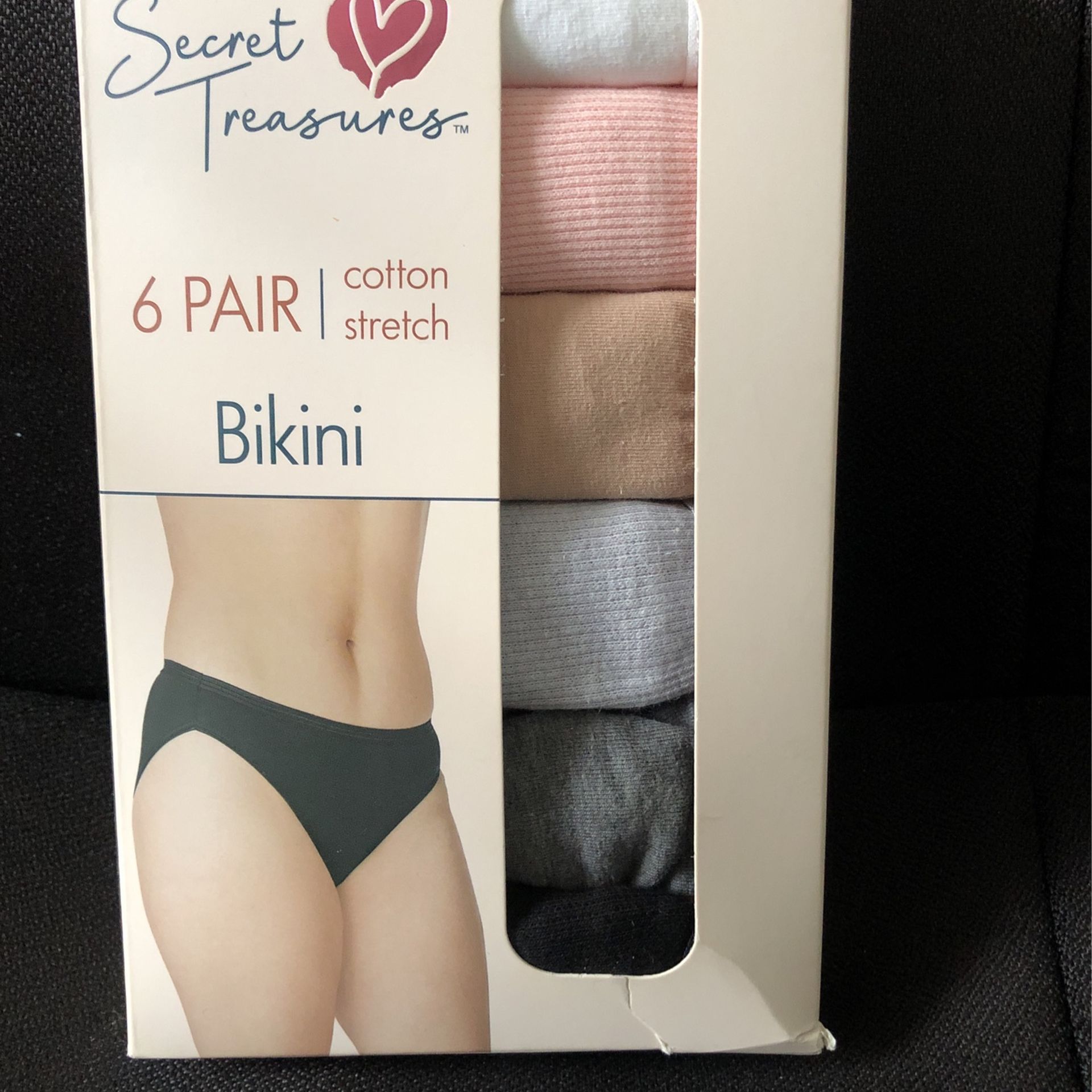 Secret Treasures 6 Pair Cotton Stretch Bikini