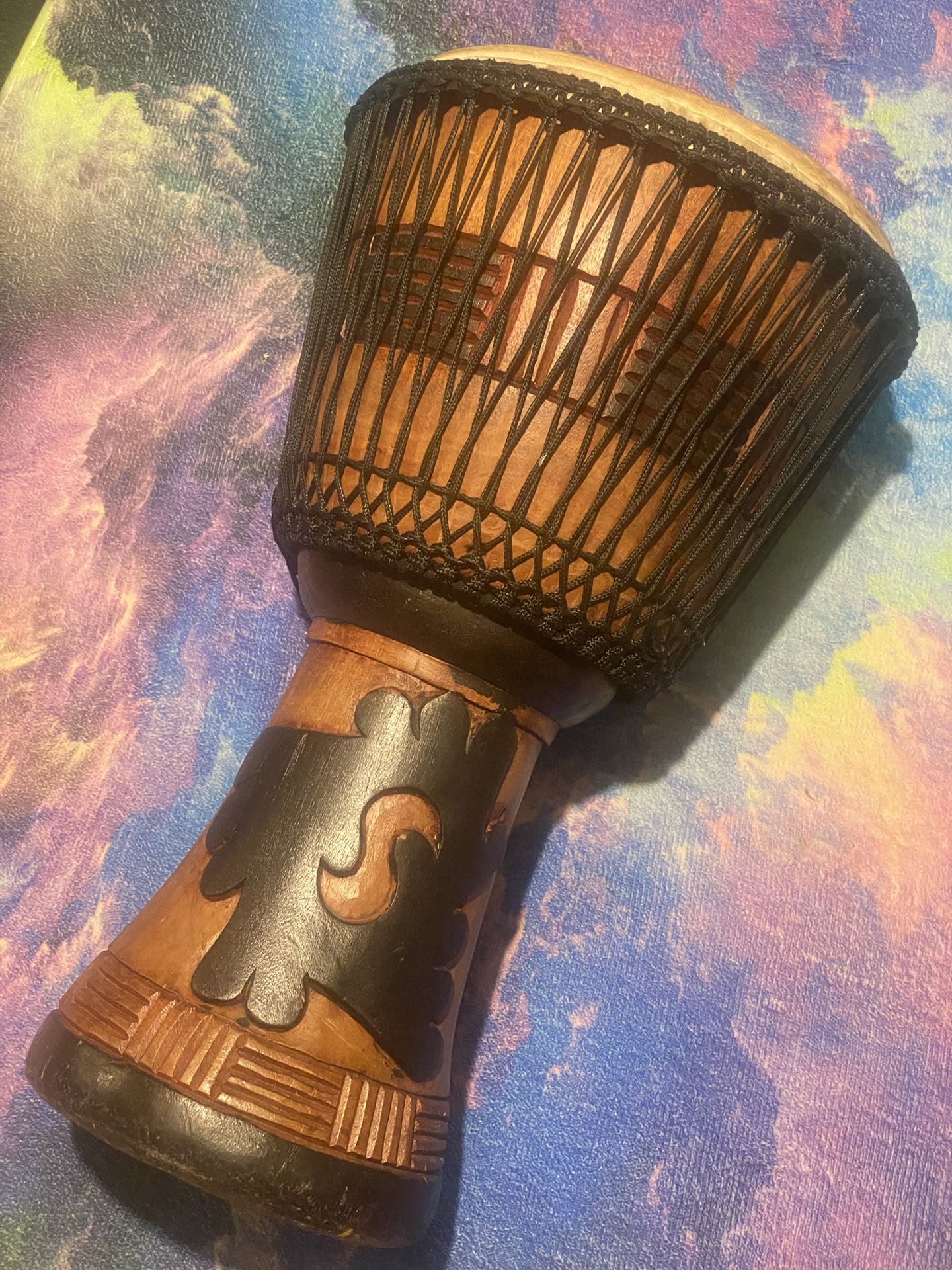 African Classic Djembe, Carved From Wood