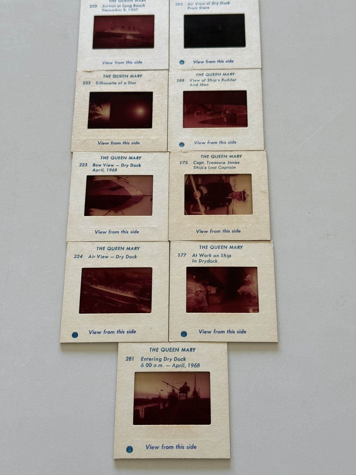 9 Vtg Slides Of The Queen Mary 1968