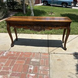 Solid wood console table
