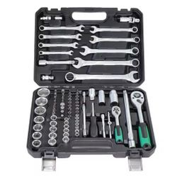Socket, Spanner & Ratchet Set with 1/2" and 1/4" Drives / 82pcs