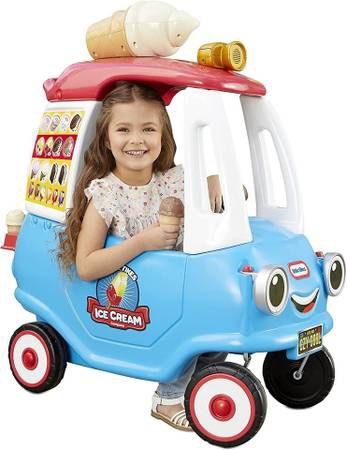 NEW-Little Tikes Cozy Ice Cream Truck, Cozy Coupe Ride On Car