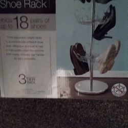 Adjustable Shoe Rack - Holds Up To 18 Pair Shoes