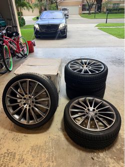 2015 Mercedes AMG S550 20 In Rim with New Cotenental Sport Plus Wheels