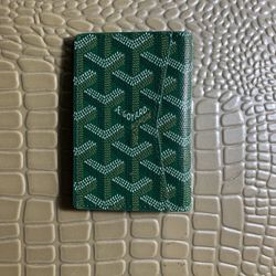 Goyard Green Geometric Logo Card Wallet for Men/Women Made in France