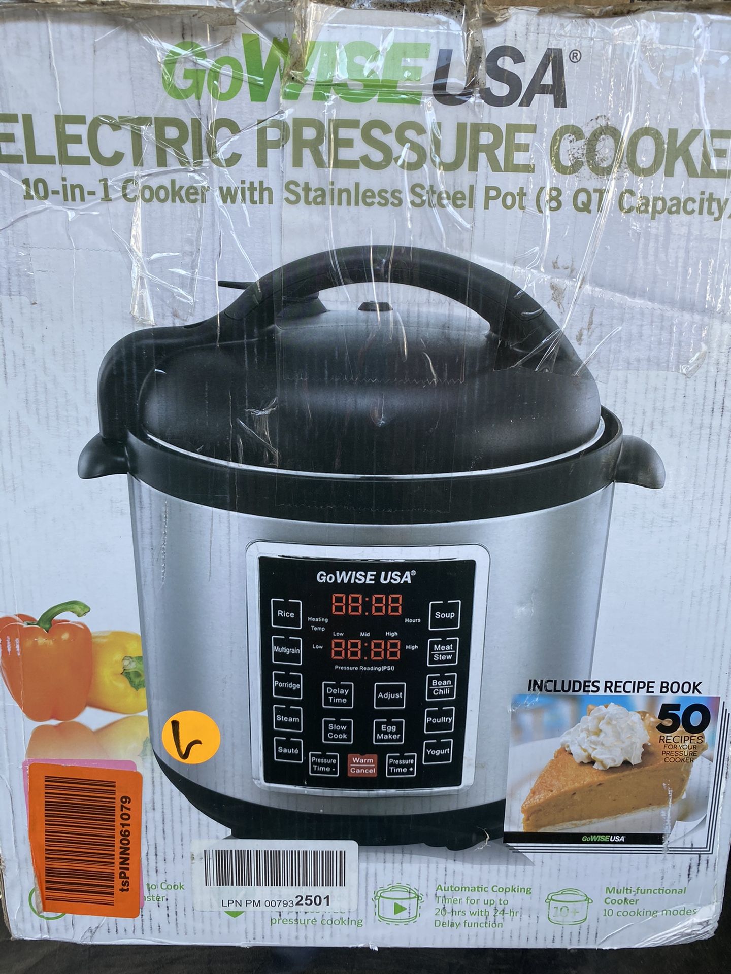 GoWISE USA 8-Quarts 10-in-1 Electric Pressure Cooker