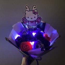 Light Up Purple Eternal Flower Bouquet 