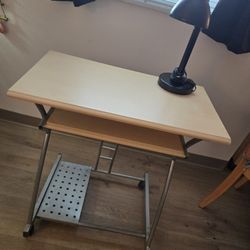 PC DESK,SLIDING KEYBOARD HOLDER, FOOTREST,light-weight!_ ON WHEELS
