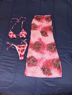 Pink 3 piece bikini set size S